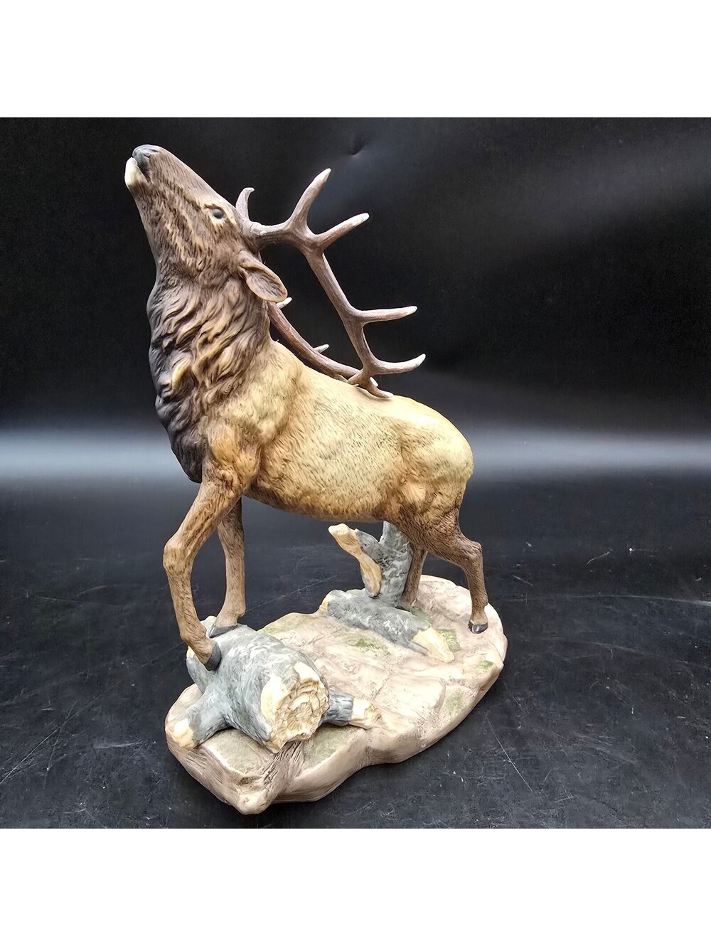 Vintage 1993 Homco Masterpiece Porcelain "Wilderness Elk" Figurine Signed Mizuno